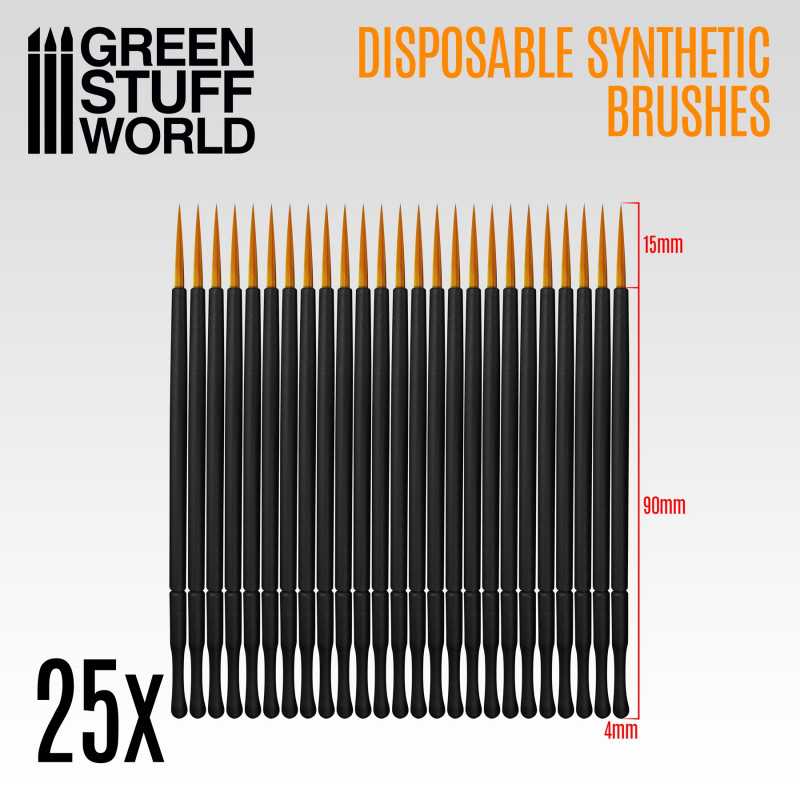 GSW 25x Disposable Synthetic Brushes