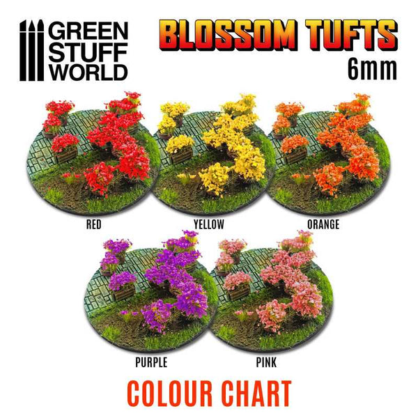 Blossom TUFTS - 6mm self-adhesive - YELLOW Flowers