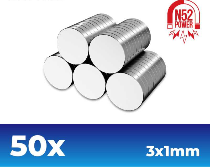 Neodymium Magnets 3x1mm - 50Pcs (N52)