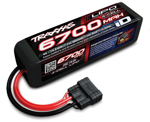 2890X Traxxas 6700mAh 4S 14.8V 25C LiPo iD Plug Soft Case