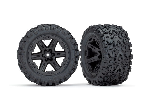 6773 Traxxas Tires & wheels, assembled, glued (2.8") (Rustler 4X4)