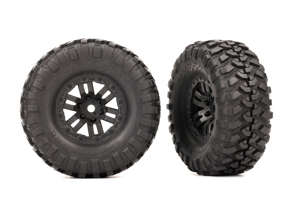 9773 Traxxas Tires & Wheels, Premounted (Black 1.0", Canyon Trail)