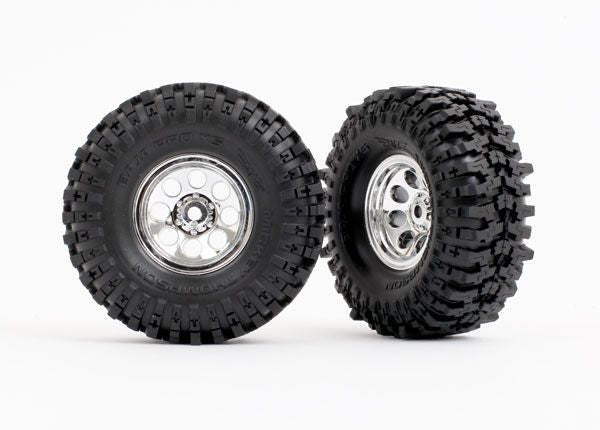 9873 Traxxas Premounts (Chr 1.0" Wheels, MT Baja Pro XS 2.4x1.0") (2)
