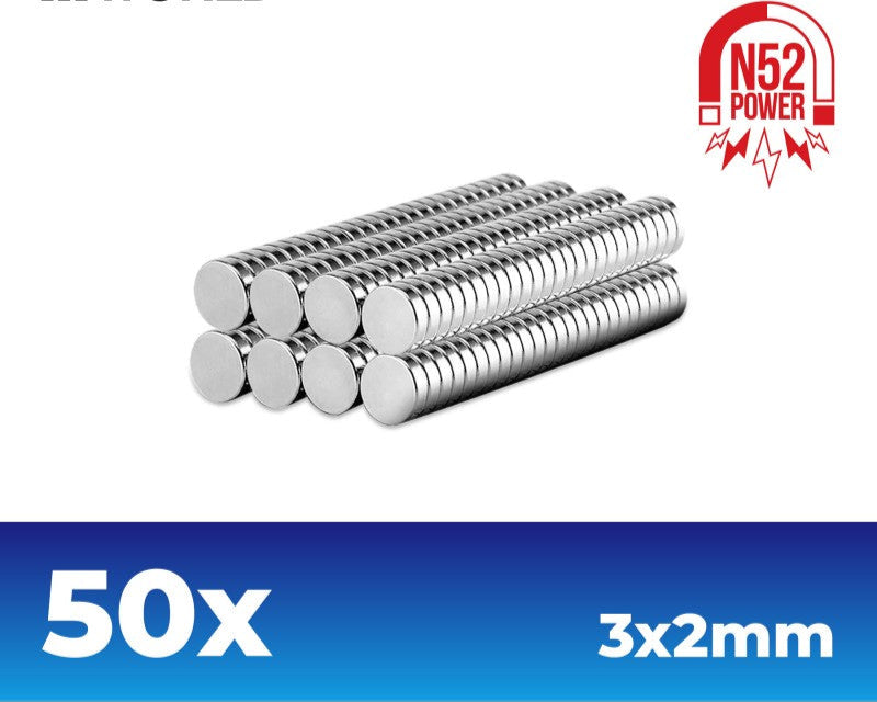 Neodymium Magnets 3x2mm - 50Pcs (N52)
