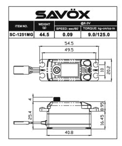 Black Edition, Low Profile Digital Servo with Soft Start, 0.09sec / 125oz @ 6V