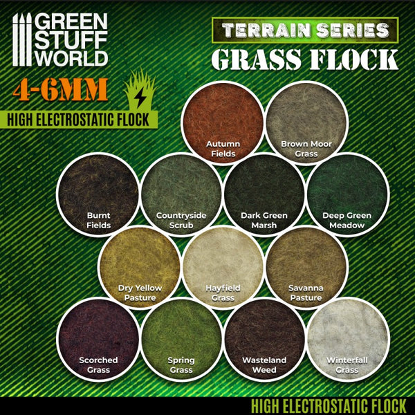 Static Grass Flock 4-6mm - DEEP GREEN MEADOW - 200 ml