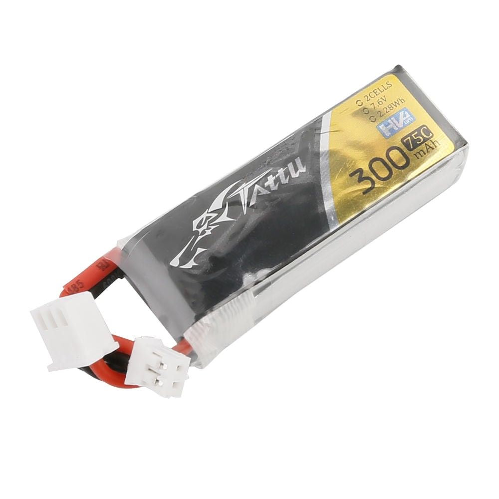 Tattu 300mAh 2S1P 7.6V 75C LiPo JST-PHR Plug Soft Case