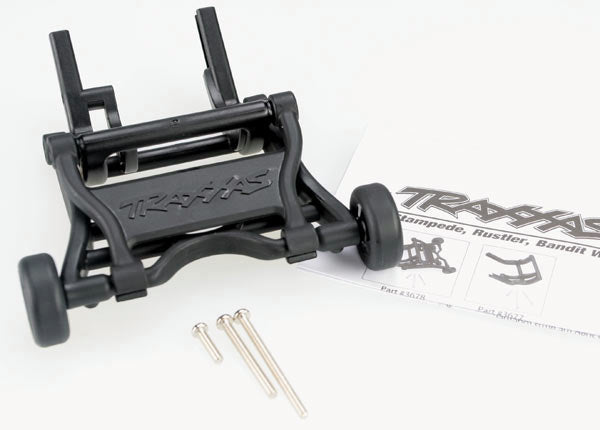 3678 Traxxas Wheelie bar, assembled (black) (fits Slash, Stampede, Rustler)