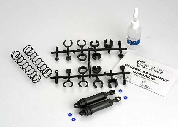 3762 Traxxas Ultra Shocks (black) complete w/ spring pre-load spacers & springs (rear) (2)