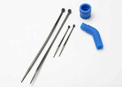 5245 Traxxas Pipe coupler, molded (blue)/ exhaust deflecter
