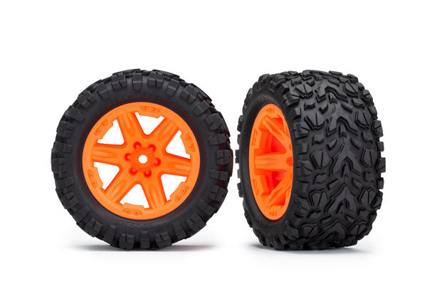 6774A Traxxas 2.8" 2wd Rear RXT Orange Wheels / Talon Extreme Tires