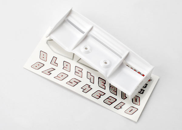 7123 Traxxas Wing, 1/16 E-Revo (white)/ decal sheet