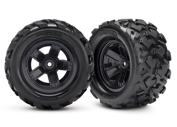 7672 Traxxas LaTrax Assembled Teton 5-Spoke Wheels & Tires (2)