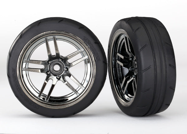 8373 Traxxas Tires and wheels, glued chrome, 1.9" Response tires Front