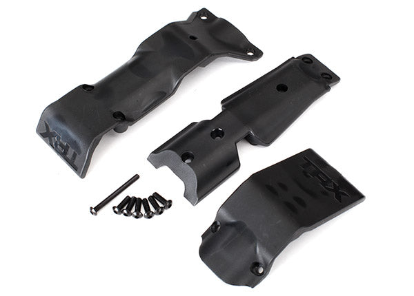 8637 Traxxas Skid plate set, front/ skid plate, rear/3x10 BCS