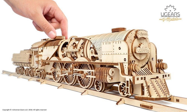 UGears V-Express Steam Train with Tender - 538 pieces (Advanced)