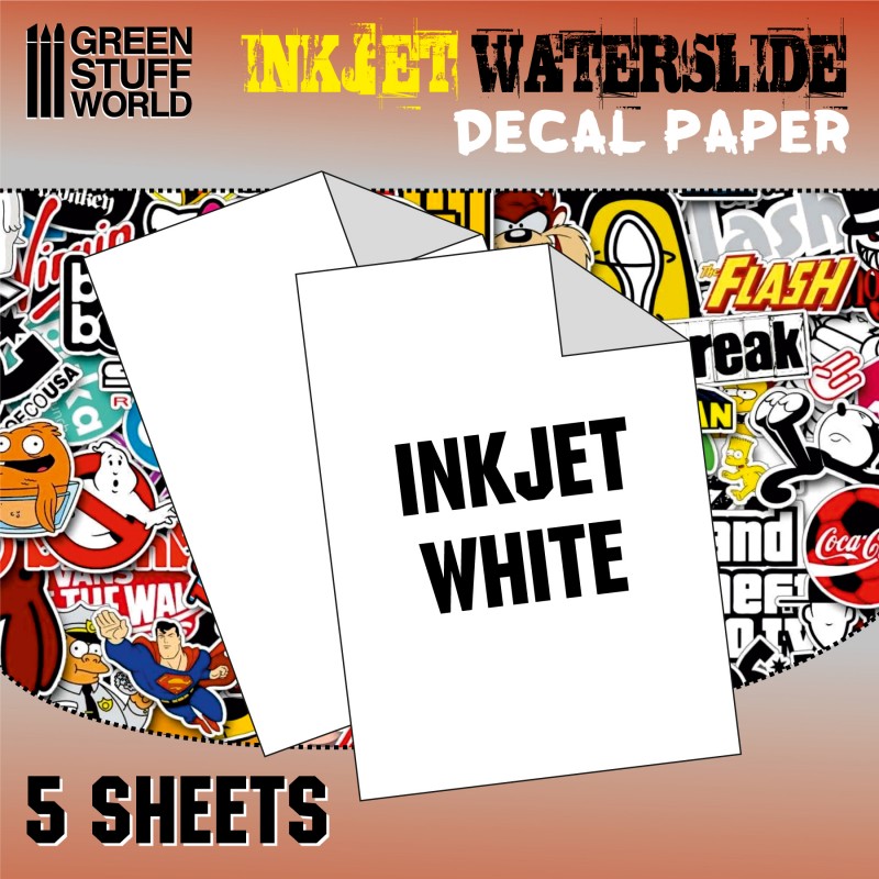 Waterslide Decals - Inkjet White DIY Printer Sheets