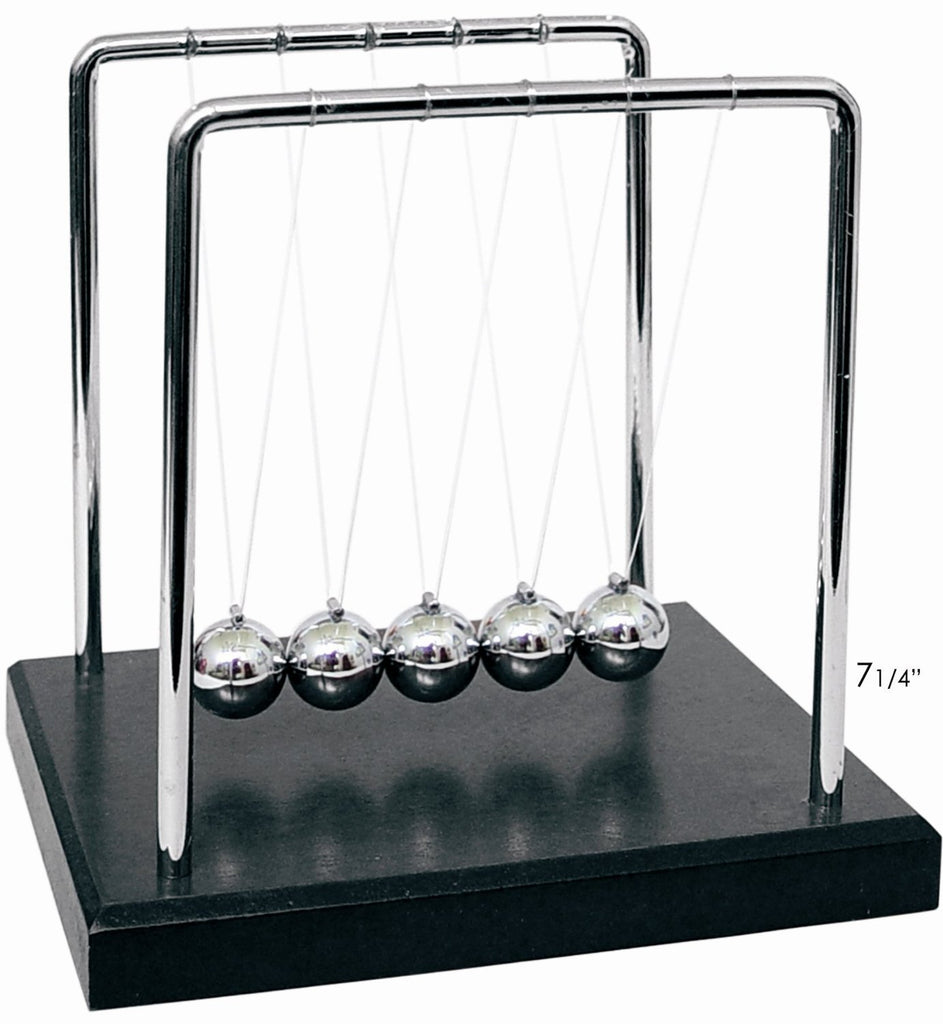 Newton's Cradle Desktop Science Display Toy Fidget 7" Tall
