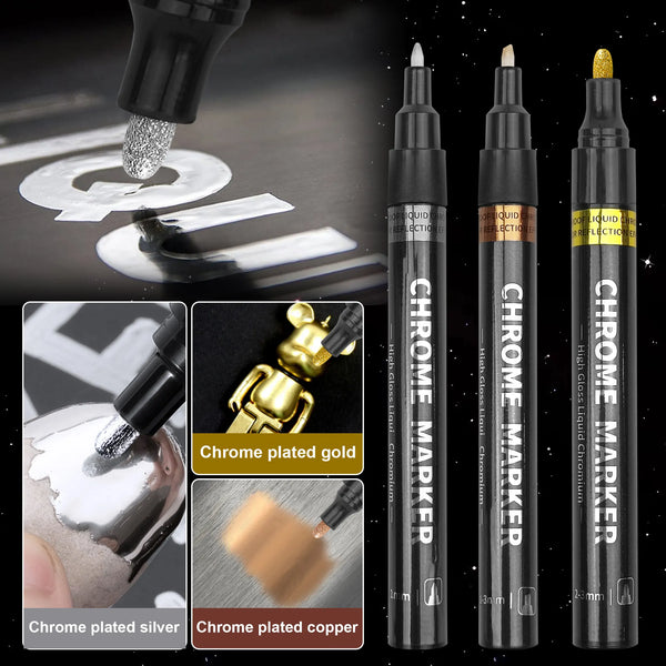High Gloss Chrome/Copper/Gold Paint Marker - 0.7MM Tip