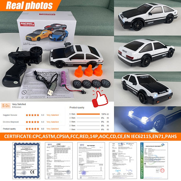 1:24 Mini RC Drift/Racing Car 4WD With LED Light