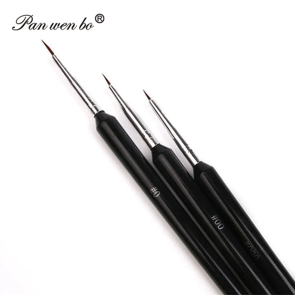 3 Piece Miniature Paintbrush Set #0,00,000