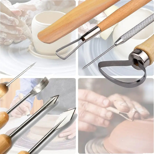 40Pc Complete Sculpting Clay Pottery Tool Set With Roll Out Bag