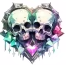 Spiral Cut Jigsaw Puzzle With Animal Shaped Pieces - Heart Skulls