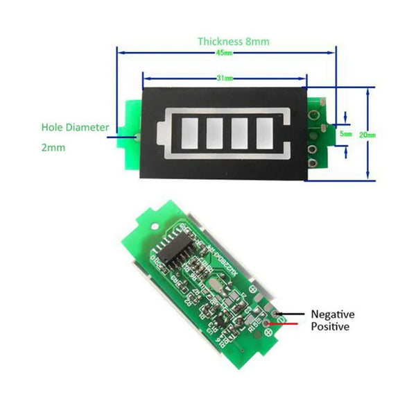Lithium battery pack power indicator board 6/12/24/36/48V (Copy)