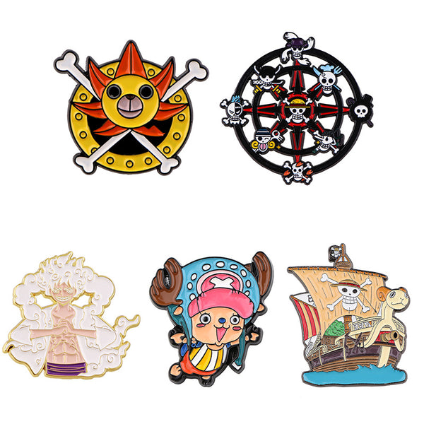 One Piece Metal Pin Brooch