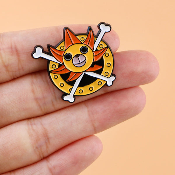 One Piece Metal Pin Brooch