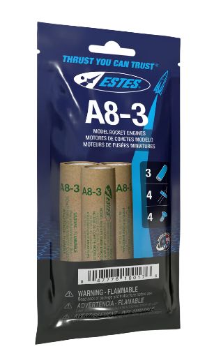 Estes Rockets A8-3 (3 ea) - Bagged
