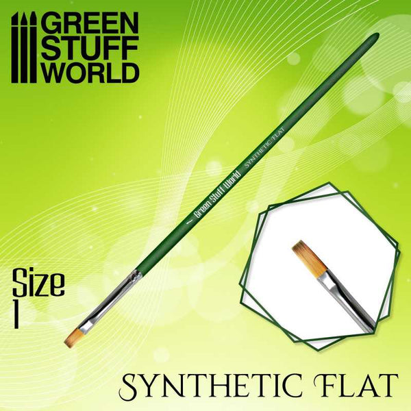 GREEN SERIES Flat Synthetic Brush Size 1