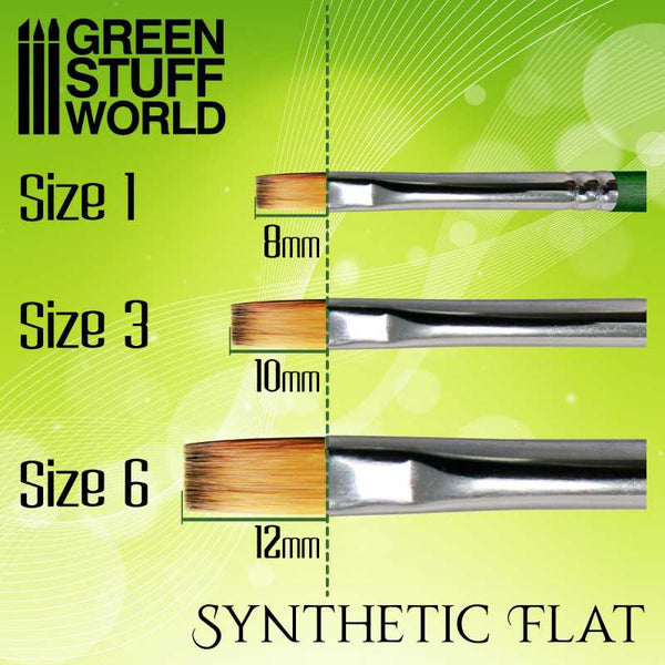 GREEN SERIES Flat Synthetic Brush Size 6
