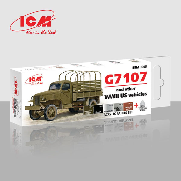 ICM Acrylic Paint Sets for US WWII vehicles (G7107) (6 colours)