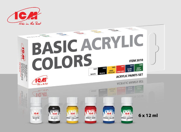 ICM Acrylic Paint Sets for Basic colors (6 colours)