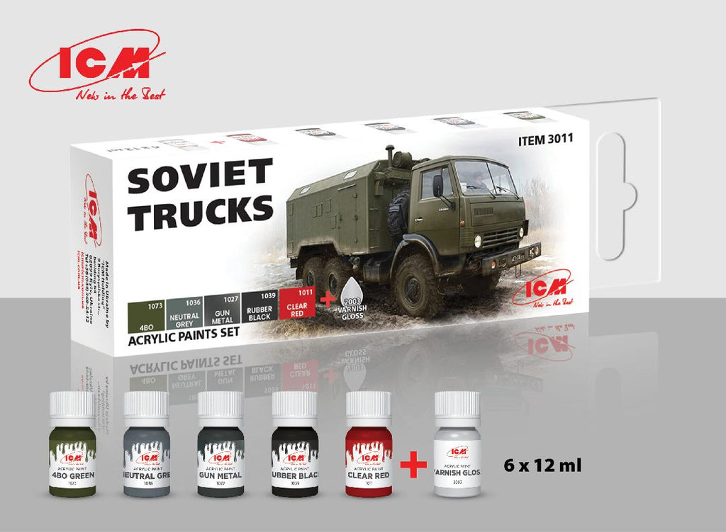 ICM Acrylic Paint Sets for Soviet trucks (6 colours)
