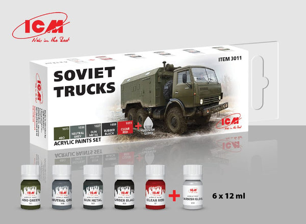 ICM Acrylic Paint Sets for Soviet trucks (6 colours)