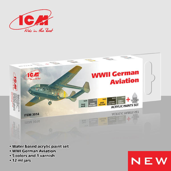 ICM Acrylic Paint Sets for WWII German aviation (6 colours)