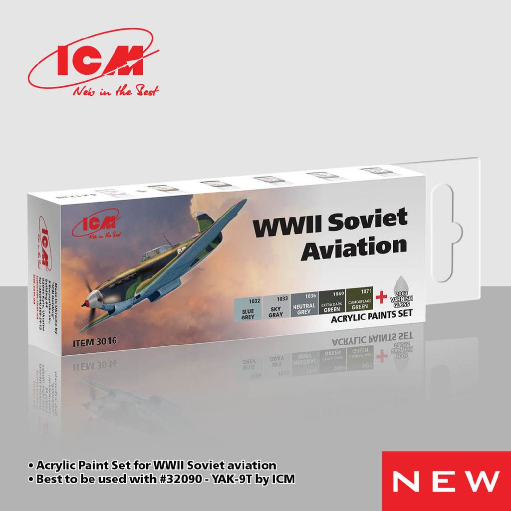 ICM Acrylic Paint Sets for WWII Soviet aviation (6 colours)