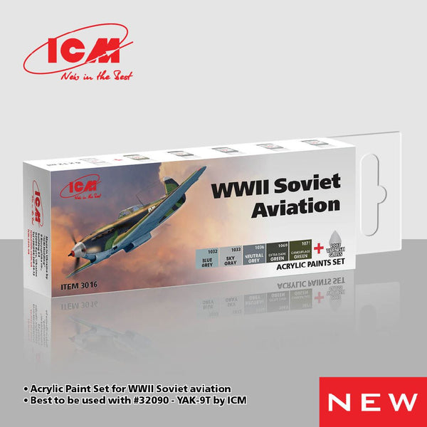 ICM Acrylic Paint Sets for WWII Soviet aviation (6 colours)