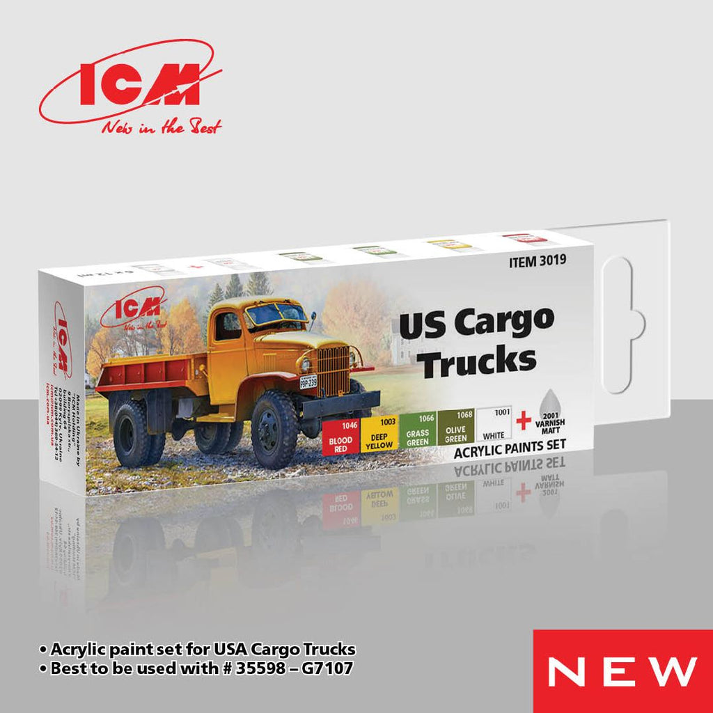 ICM Acrylic Paint Sets for US Cargo Trucks (6 colours)