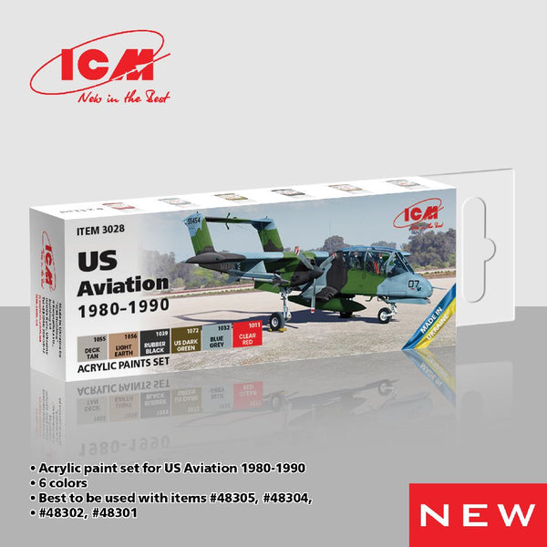 ICM Acrylic Paint Sets for US Aviation 1980 - 1990 (6 colours)