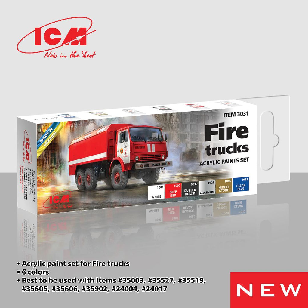 ICM Acrylic Paint Set for Fire trucks (6 colours)