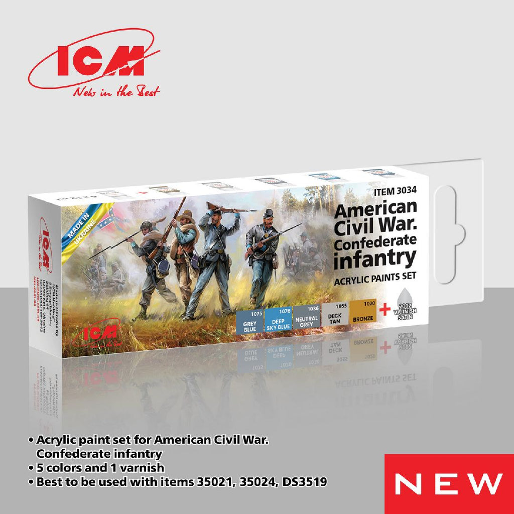 ICM Acrylic Paint Sets for American Civil War (6 colours)