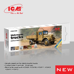 ICM Acrylic Paint Sets for Wehrmacht trucks (6 colours)