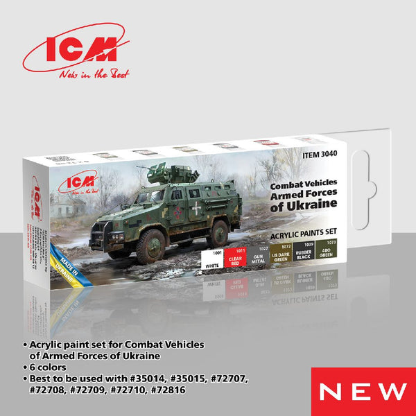 ICM Acrylic Paint Sets for Combat vehicles Ukraine (6 colours)