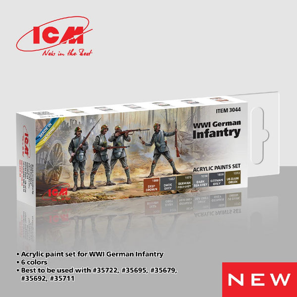 ICM Acrylic Paint Sets for WWI German infantry (6 colours)