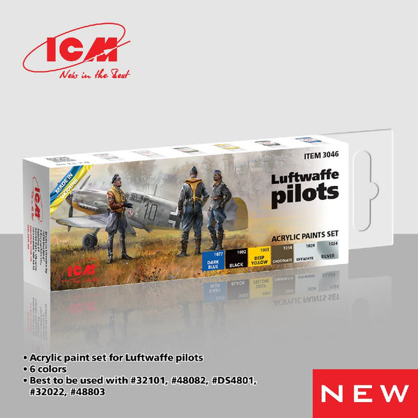 ICM Acrylic Paint Sets for Luftwaffe pilots (6 colours)