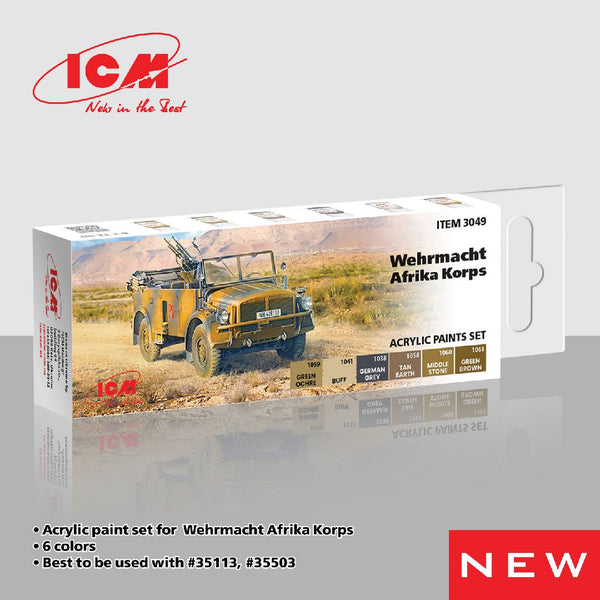 ICM Acrylic Paint Sets for Wehrmacht Afrika Korps (6 colours)