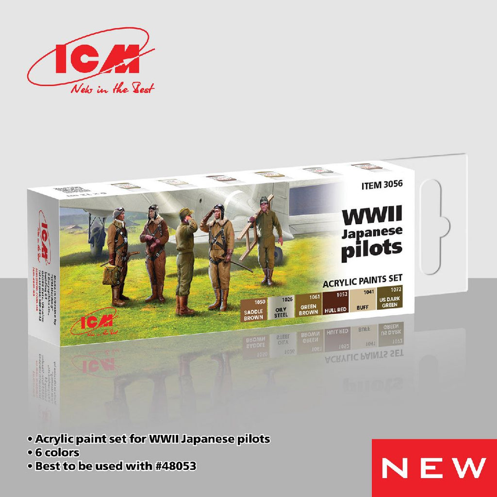 ICM Acrylic Paint Sets for WWII Japanese pilots (6 colours)